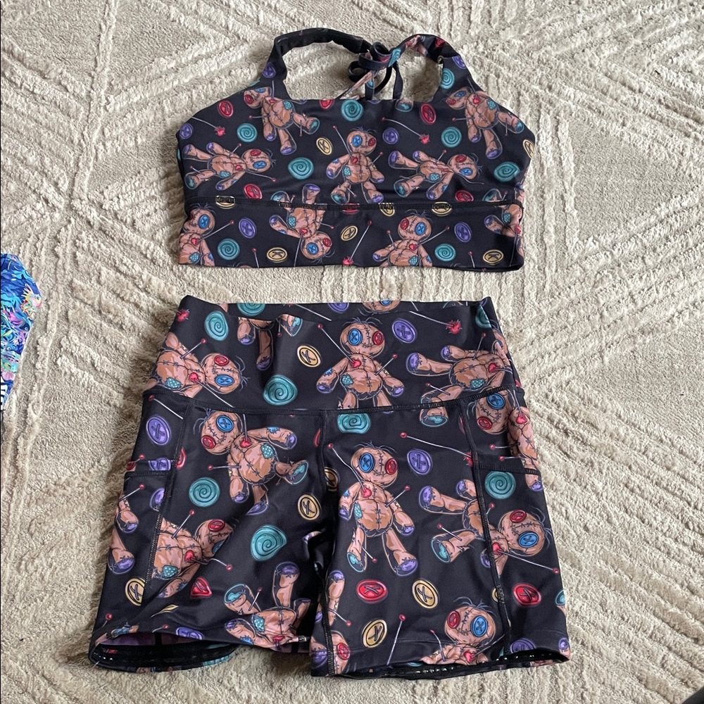 Constantly Varied Gear Voodoo Doll Print Sports Set - Black and Purple
